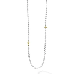 Long Necklaces<LAGOS 32 Inch Two-Tone Caviar Chain Necklace