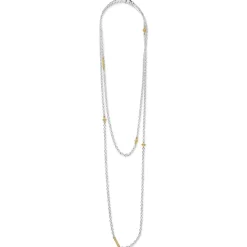 Long Necklaces<LAGOS 32 Inch Two-Tone Caviar Chain Necklace