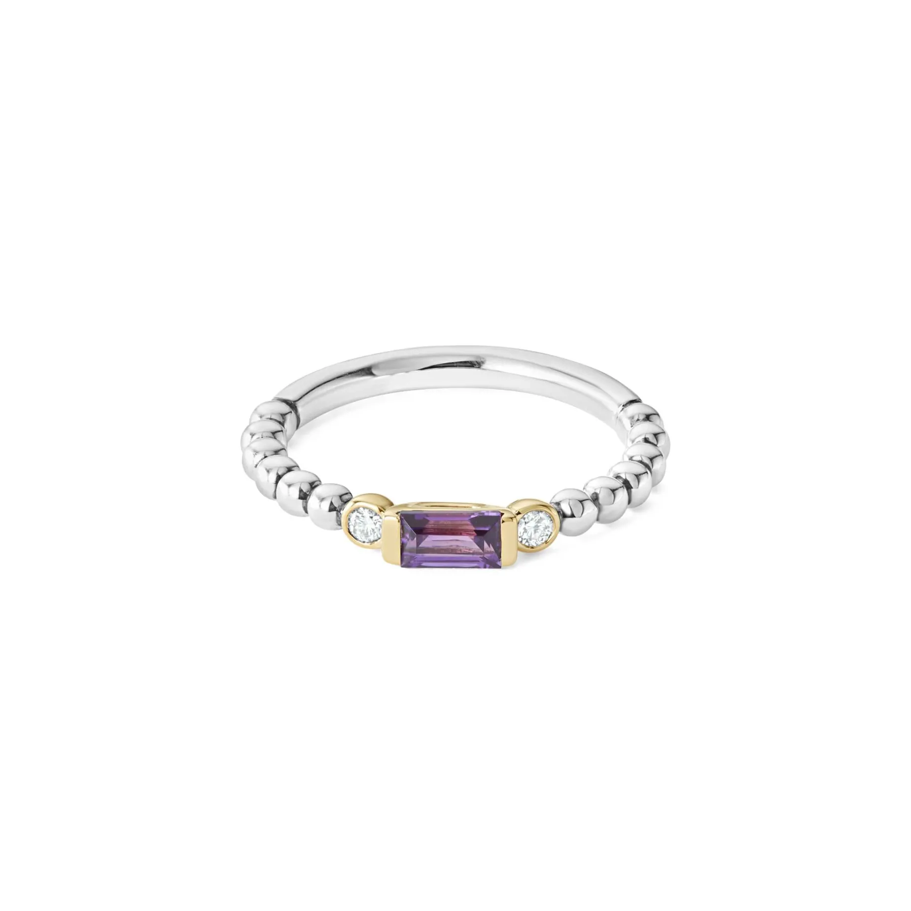 Two-Tone<LAGOS Amethyst And Diamond Stacking Ring