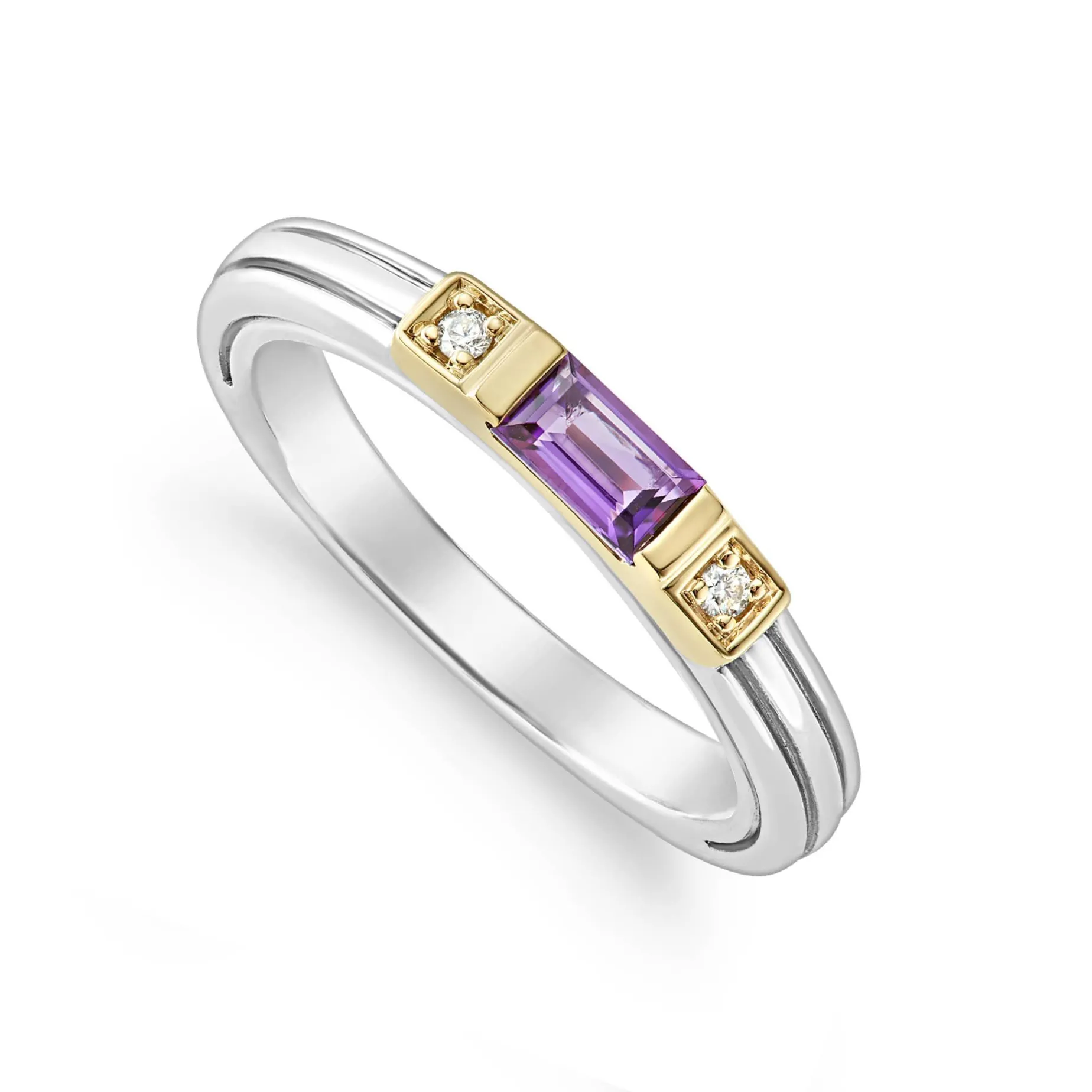 Diamonds<LAGOS Amethyst And Diamond Stacking Ring