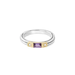 Two-Tone<LAGOS Amethyst And Diamond Stacking Ring