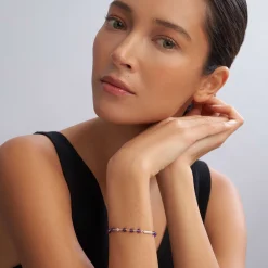 Silver<LAGOS Amethyst Beaded Bracelet