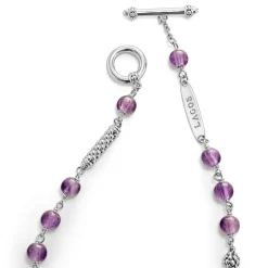 Silver<LAGOS Amethyst Beaded Bracelet