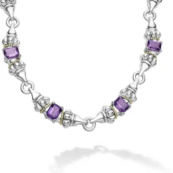 Two-Tone<LAGOS Amethyst Caviar Beaded Necklace