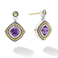 Two-Tone<LAGOS Amethyst Drop Earrings