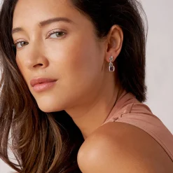 Two-Tone<LAGOS Amethyst Drop Earrings