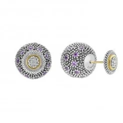 Silver<LAGOS Amethyst Earring Backs