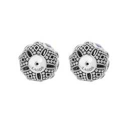 Silver<LAGOS Amethyst Earring Backs
