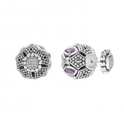 Silver<LAGOS Amethyst Earring Backs