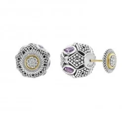 Silver<LAGOS Amethyst Earring Backs