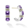 Two-Tone<LAGOS Amethyst Hoop Earrings