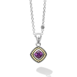Two-Tone<LAGOS Amethyst Pendant Necklace