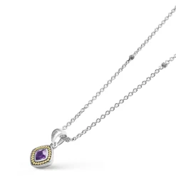 Two-Tone<LAGOS Amethyst Pendant Necklace
