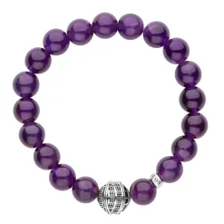Gemstones<LAGOS Amethyst Silver Station Bead Bracelet