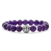 Silver<LAGOS Amethyst Silver Station Bead Bracelet