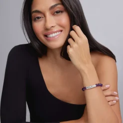 Silver<LAGOS Amethyst Silver Station Bead Bracelet