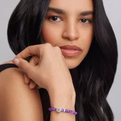 Bracelets<LAGOS Amethyst Skull Bracelet