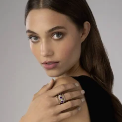 Two-Tone<LAGOS Amethyst Stacking Rings
