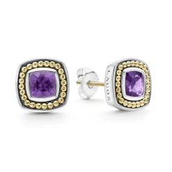 Gemstones<LAGOS Amethyst Stud Earrings