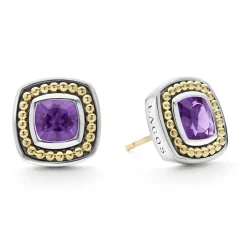 Two-Tone<LAGOS Amethyst Stud Earrings