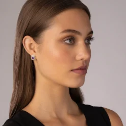 Two-Tone<LAGOS Amethyst Stud Earrings