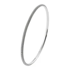 Silver<LAGOS Beaded Bangle