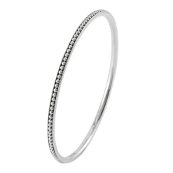 Silver<LAGOS Beaded Bangle