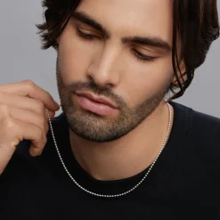 Silver<LAGOS Beaded Chain Necklace