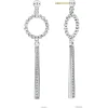 Silver<LAGOS Beaded Circle Diamond Drop Earrings