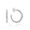 Silver<LAGOS Beaded Diamond Hoop Earrings