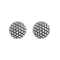 Silver<LAGOS Beaded Silver Stud Earrings