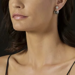 Stud Earrings<LAGOS Beaded Silver Stud Earrings