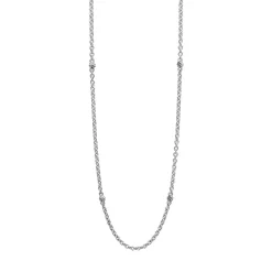 Silver<LAGOS Beaded Station Necklace