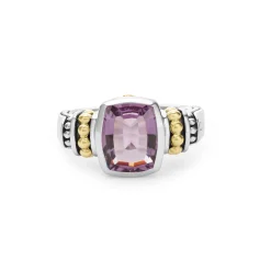 Two-Tone<LAGOS Bezel-Set Amethyst Ring