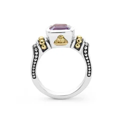 Two-Tone<LAGOS Bezel-Set Amethyst Ring