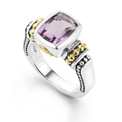 Gemstones<LAGOS Bezel-Set Amethyst Ring
