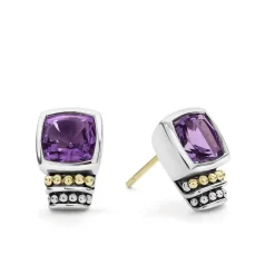 Gemstones<LAGOS Bezel-Set Amethyst Stud Earrings