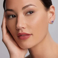 Gemstones<LAGOS Bezel-Set Amethyst Stud Earrings