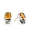 Two-Tone<LAGOS Bezel-Set Citrine Stud Earrings