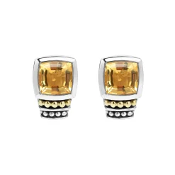 Gemstones<LAGOS Bezel-Set Citrine Stud Earrings