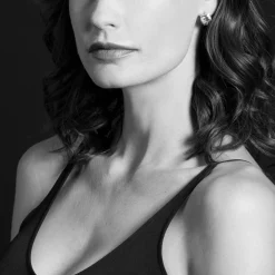 Two-Tone<LAGOS Bezel-Set Onyx Earrings