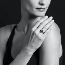 Two-Tone<LAGOS Bezel-Set Prasiolite Ring