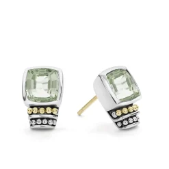 Gemstones<LAGOS Bezel-Set Prasiolite Stud Earrings