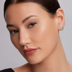 Gemstones<LAGOS Bezel-Set Prasiolite Stud Earrings