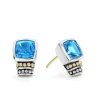 Gemstones<LAGOS Bezel-Set Swiss Blue Topaz Stud Earrings
