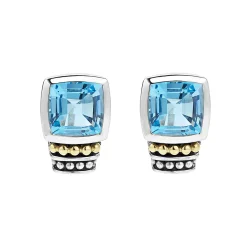 Gemstones<LAGOS Bezel-Set Swiss Blue Topaz Stud Earrings