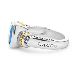 Gemstones<LAGOS Bezel-Set Swiss Blue Topaz Ring
