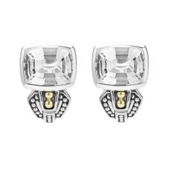 Gemstones<LAGOS Bezel-Set White Topaz Earrings