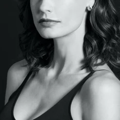 Two-Tone<LAGOS Bezel-Set White Topaz Earrings