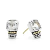 Gemstones<LAGOS Bezel-Set White Topaz Stud Earrings